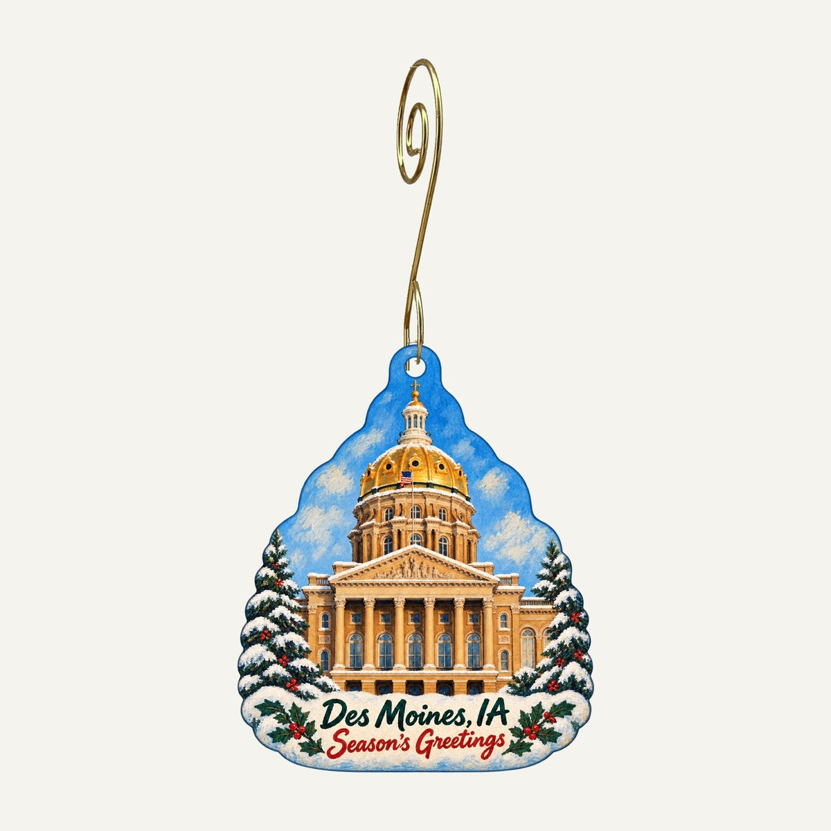 Soul Flower Christmas custom wood ornament OC1437 hanging on hook