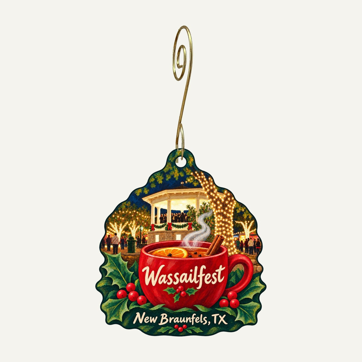 Zest Impressions Christmas custom wood ornament OC1440 hanging on hook