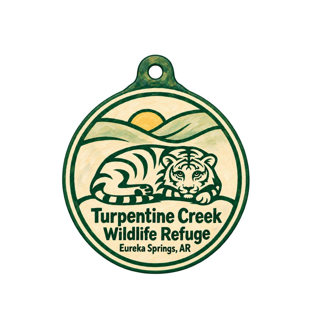 Turpentine Creek Wildlife Refuge Logo custom wood ornament OC1442 on white