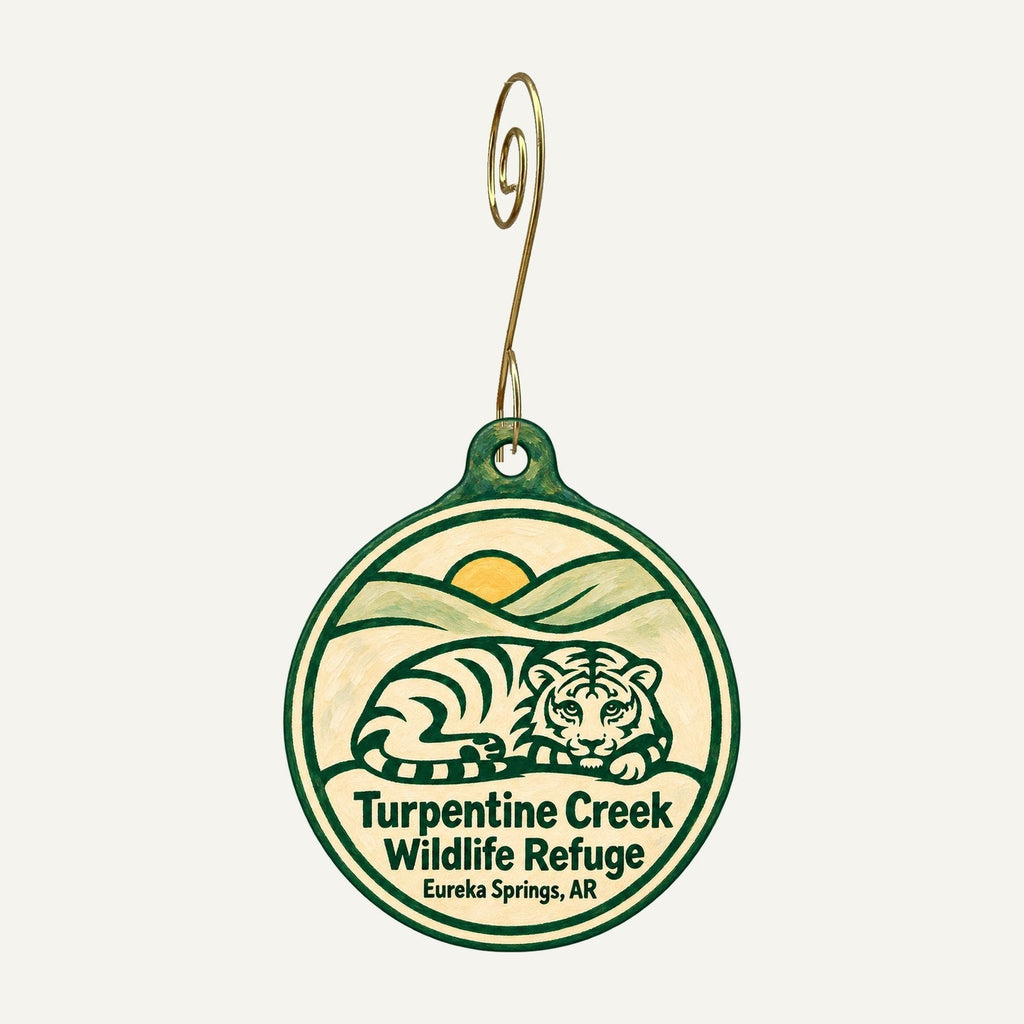 Turpentine Creek Wildlife Refuge Logo custom wood ornament OC1442 hanging on hook