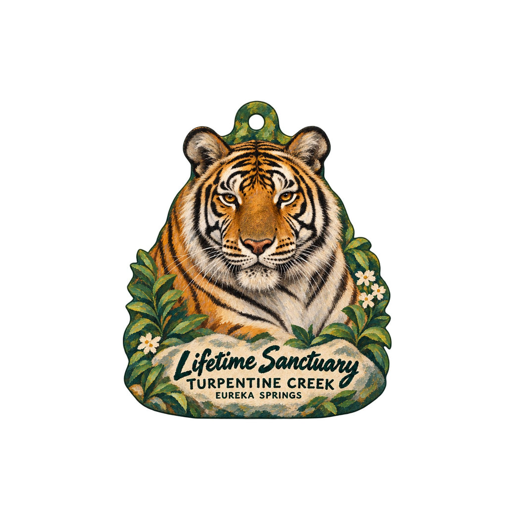Turpentine Creek Wildlife Refuge Town Icon custom wood ornament OC1444 on white