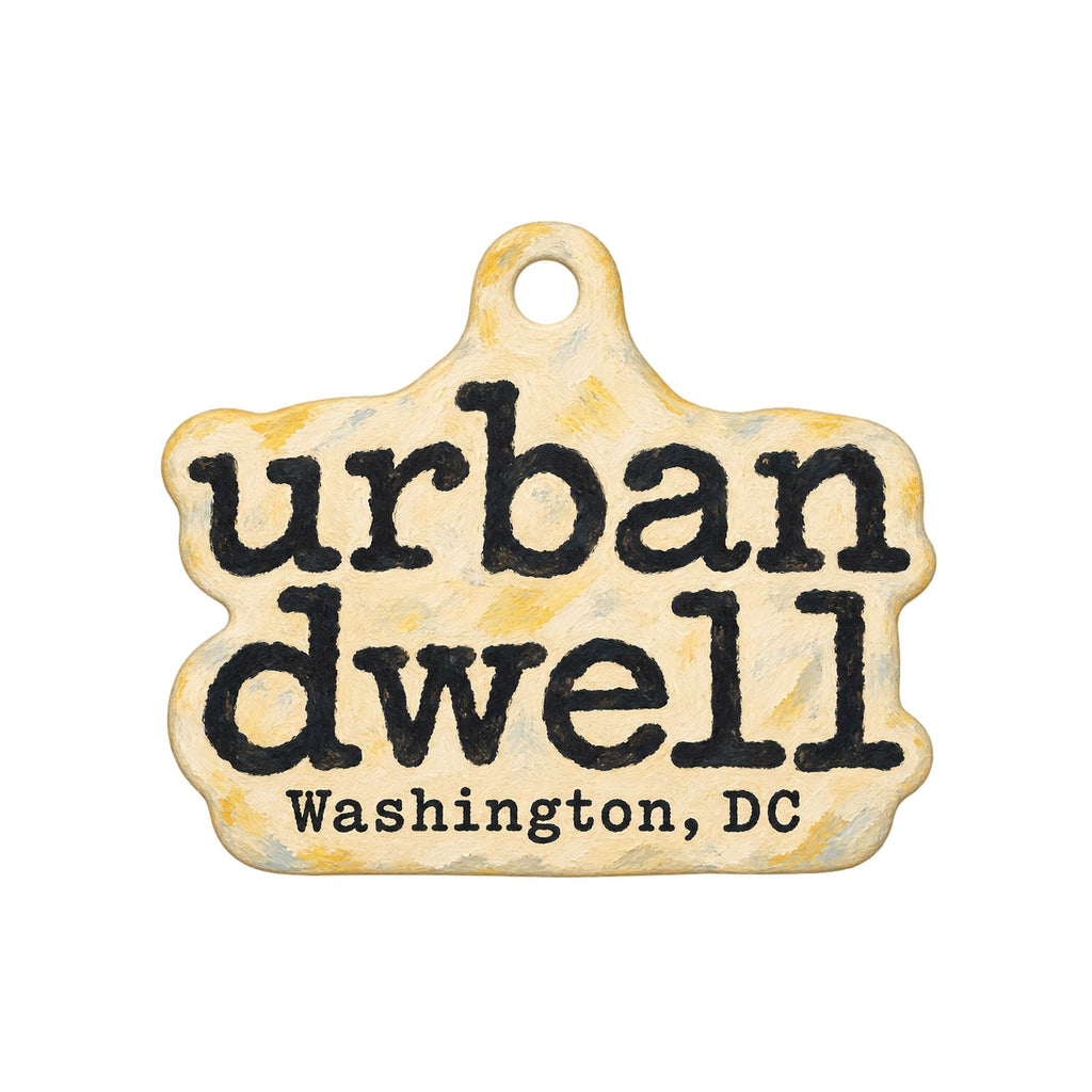 Urban Dwell Logo custom wood ornament OC1445 on white