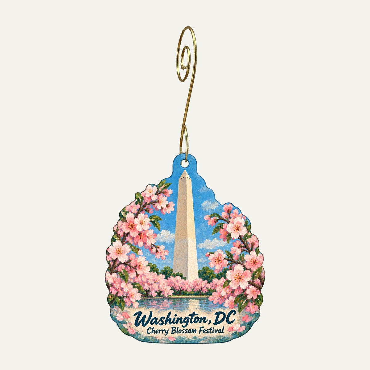 Urban Dwell Town Icon custom wood ornament OC1447 hanging on hook
