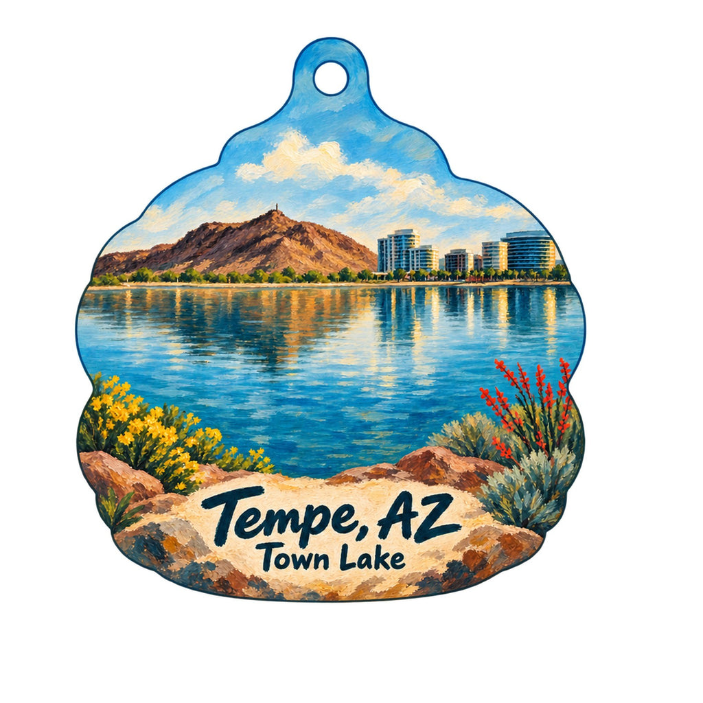 Tempe History Museum Town Icon custom wood ornament OC1450 on white