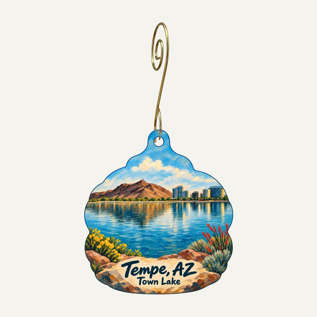 Tempe History Museum Town Icon custom wood ornament OC1450 hanging on hook