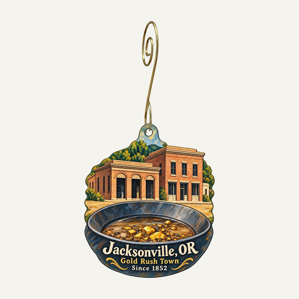 Pico's Worldwide Town Icon custom wood ornament OC1459 hanging on hook