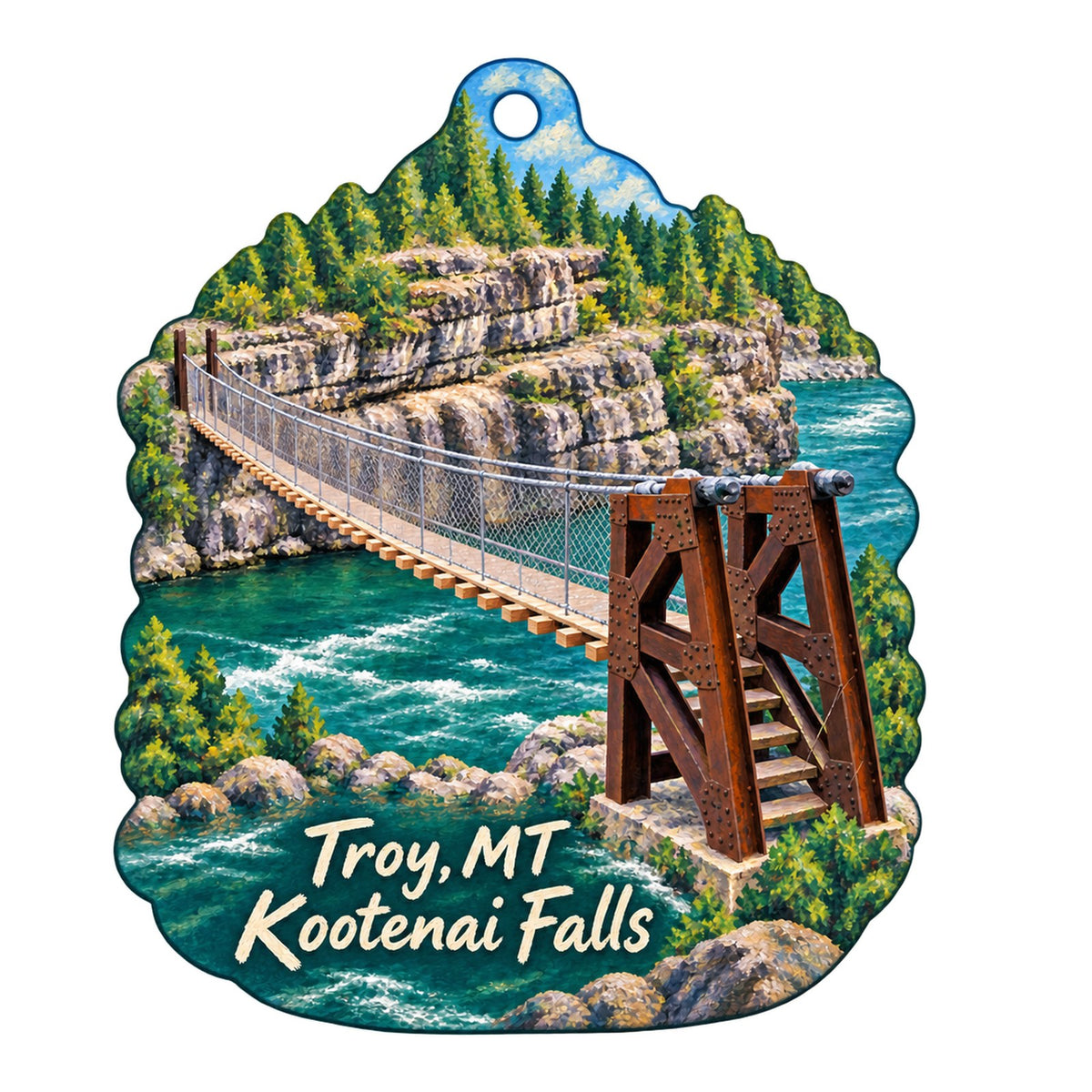 Kootenai Drug True Value Town Icon custom wood ornament OC1465 on white