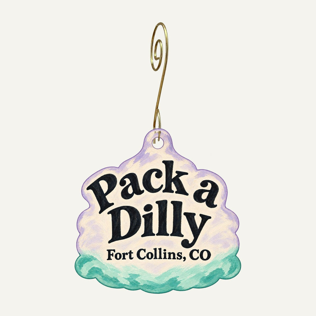 Pack a Dilly Logo custom wood ornament OC1466 hanging on hook