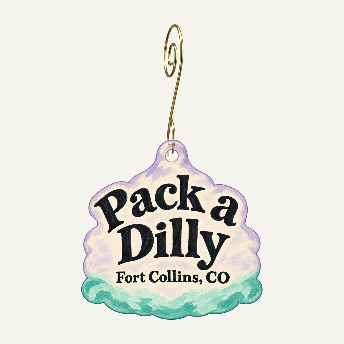 Pack a Dilly Logo custom wood ornament OC1466 hanging on hook