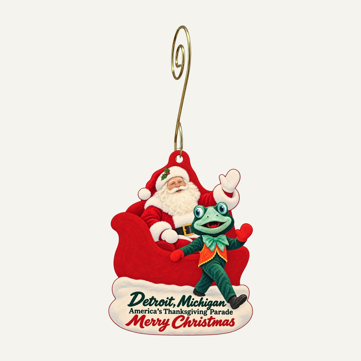 Flo Boutique Christmas custom wood ornament OC1470 hanging on hook