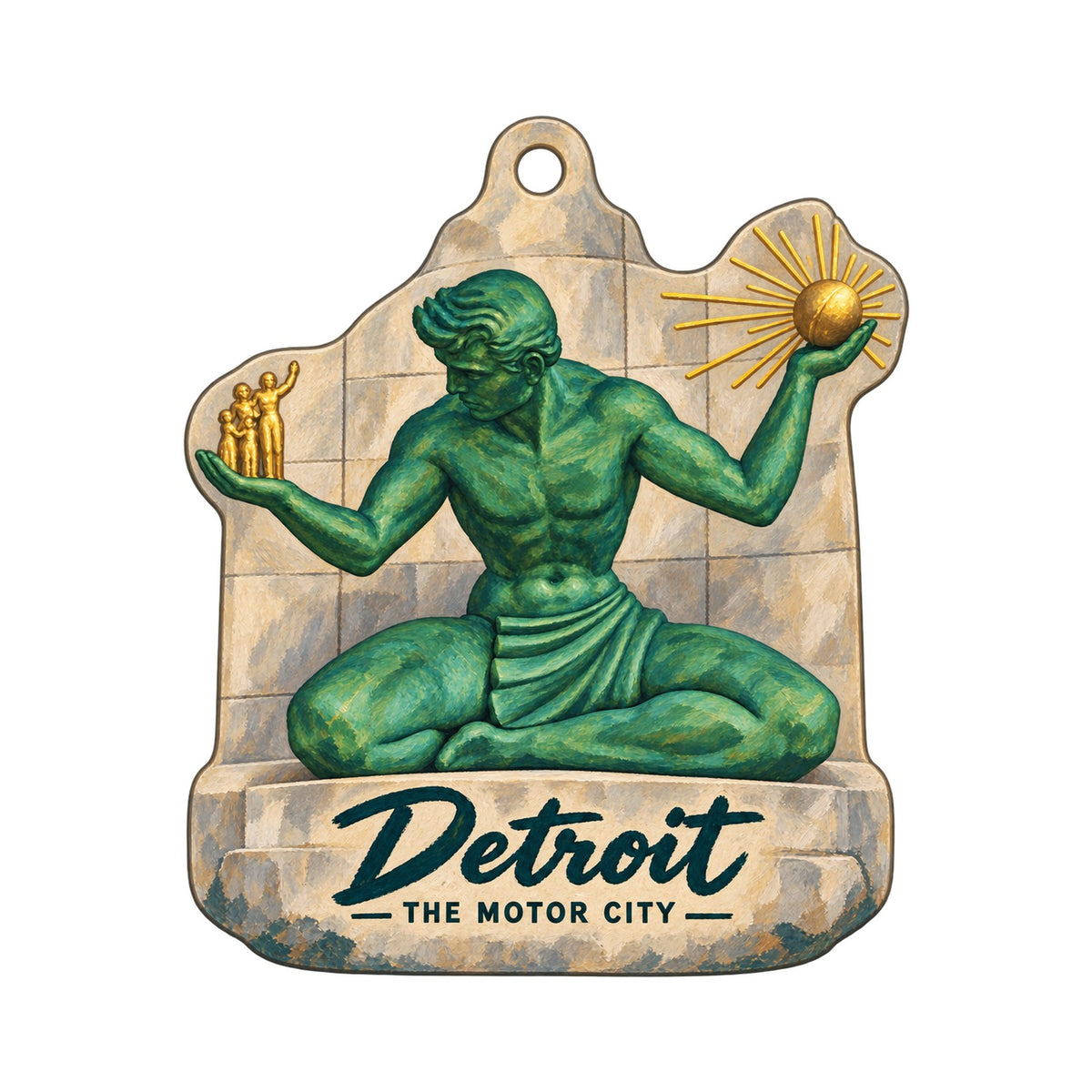 Flo Boutique Town Icon custom wood ornament OC1471 on white