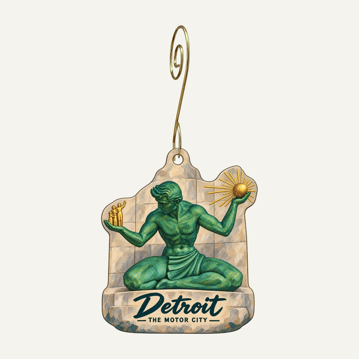 Flo Boutique Town Icon custom wood ornament OC1471 hanging on hook