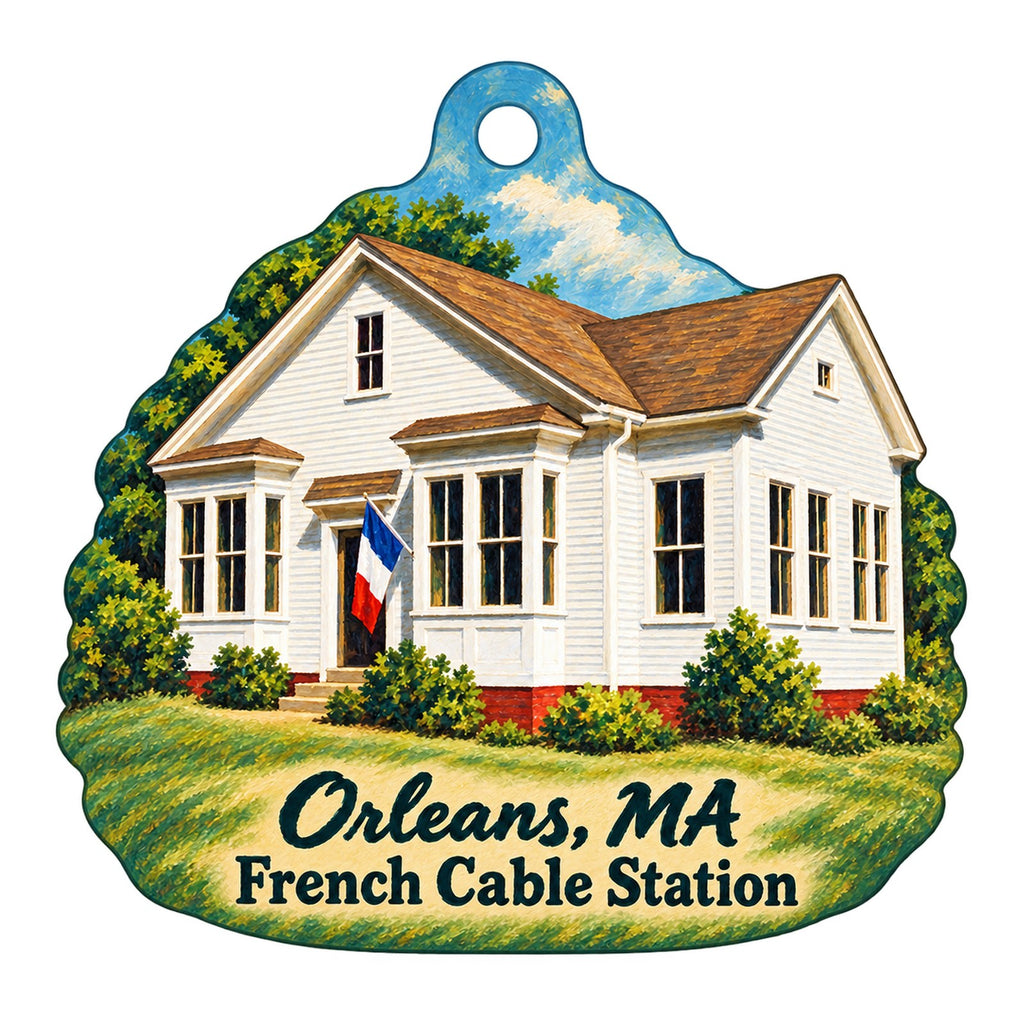 The Sparrow Store Town Icon custom wood ornament OC1474 on white