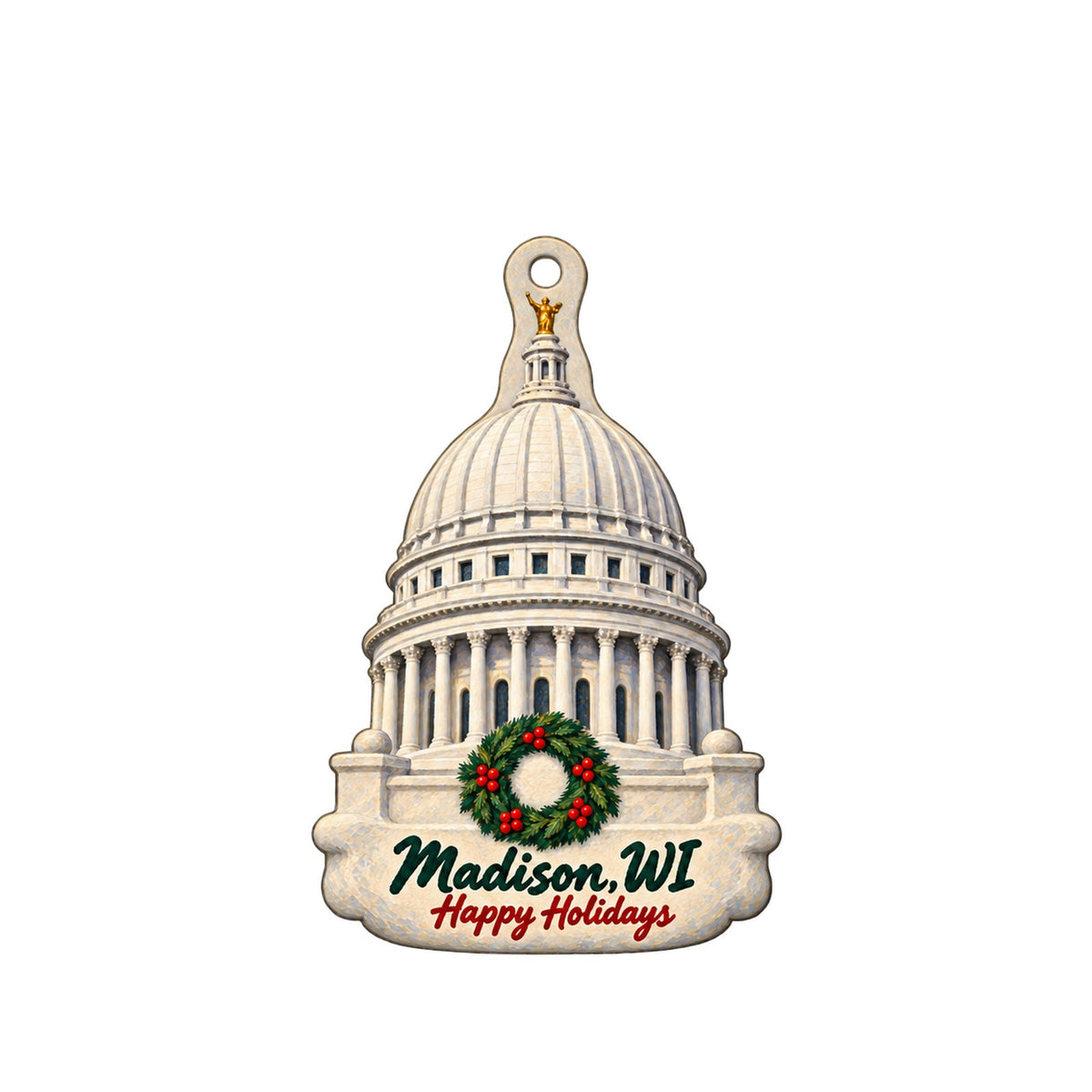 Madison Greenhouse Christmas custom wood ornament OC1479 on white