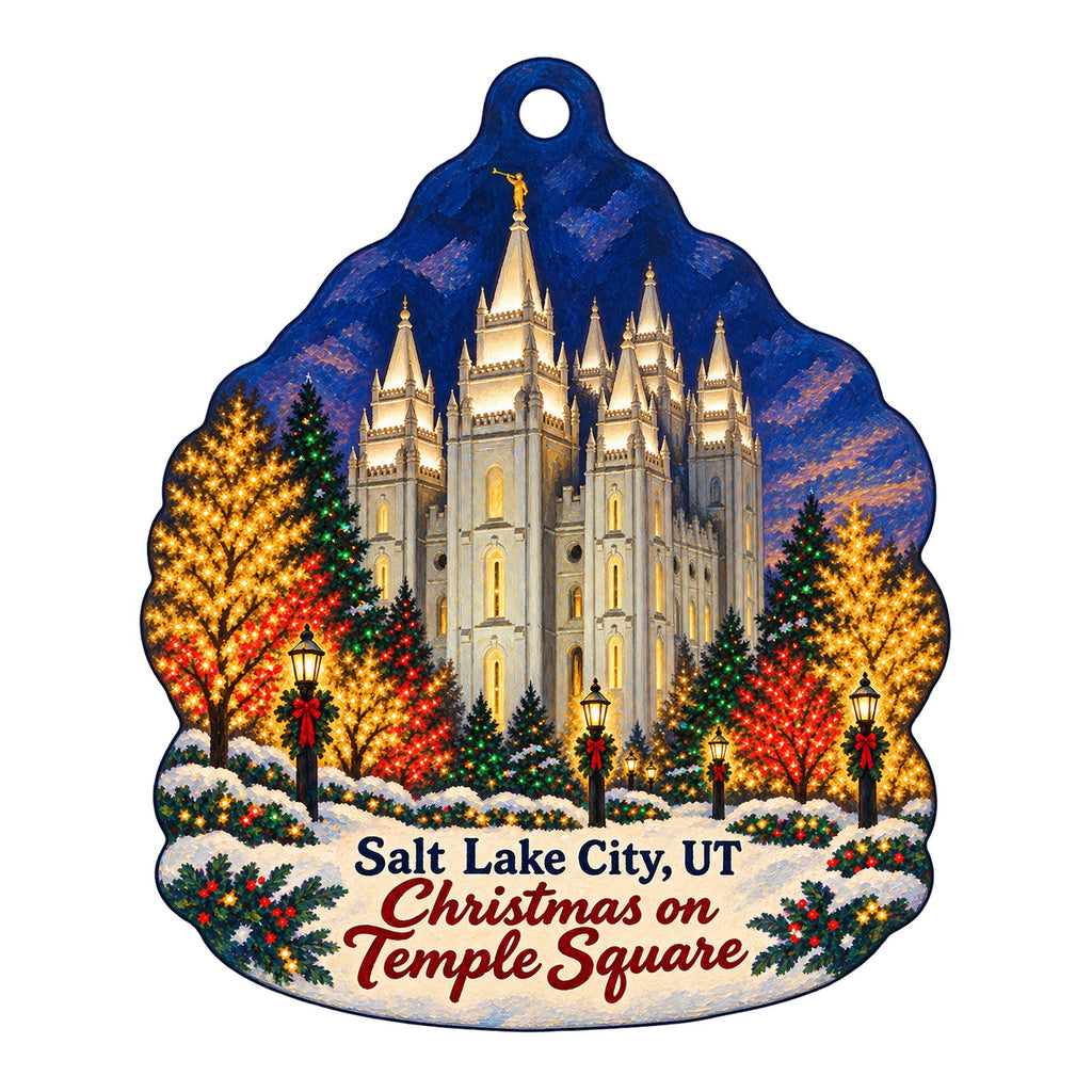 The Museum Store at the Natural History Museum of Utah Christmas custom wood ornament OC147 on white