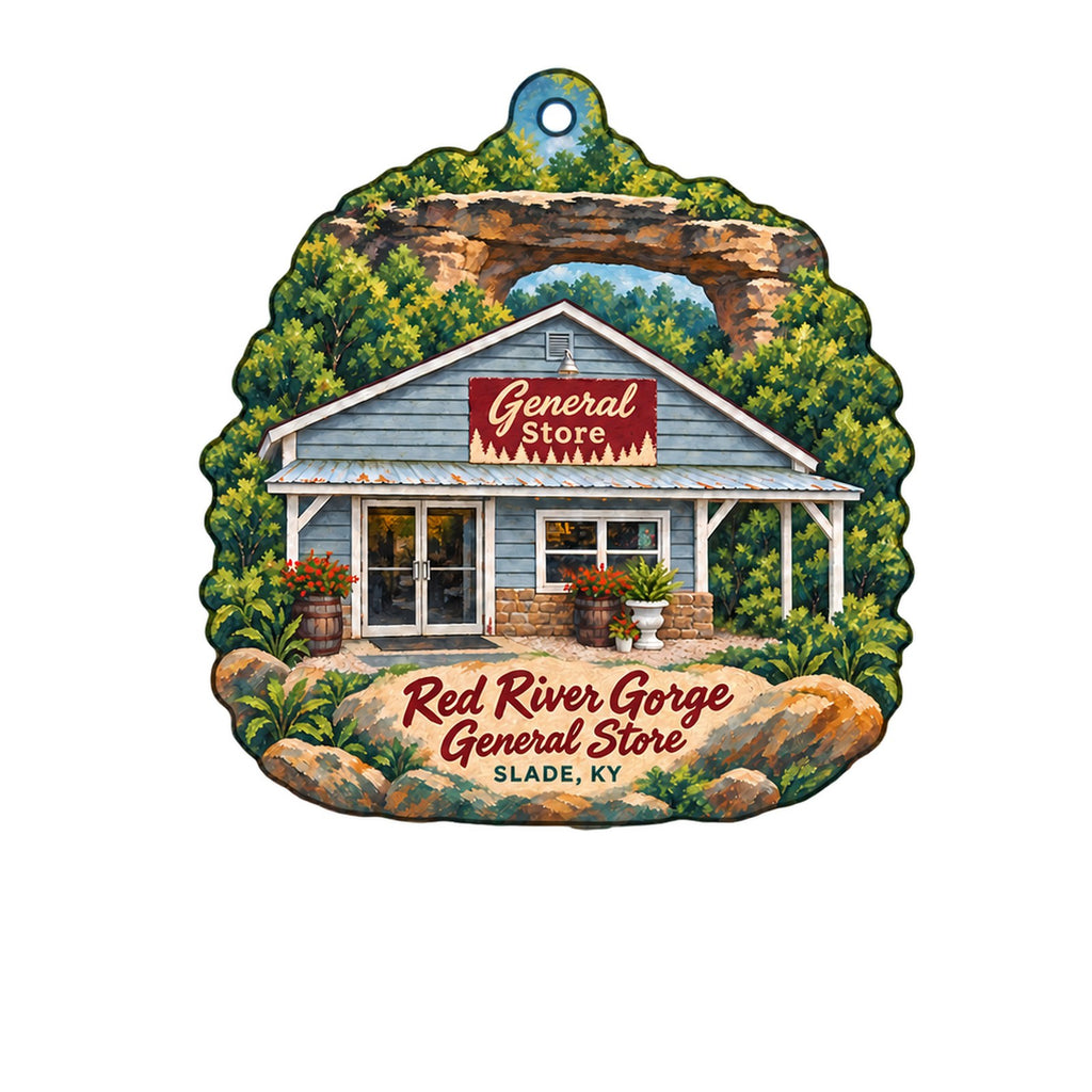Red River Gorge General Store Logo custom wood ornament OC1481 on white