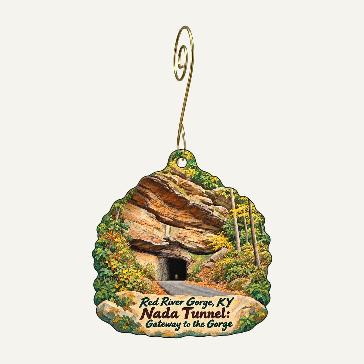 Red River Gorge General Store Town Icon custom wood ornament OC1483 hanging on hook