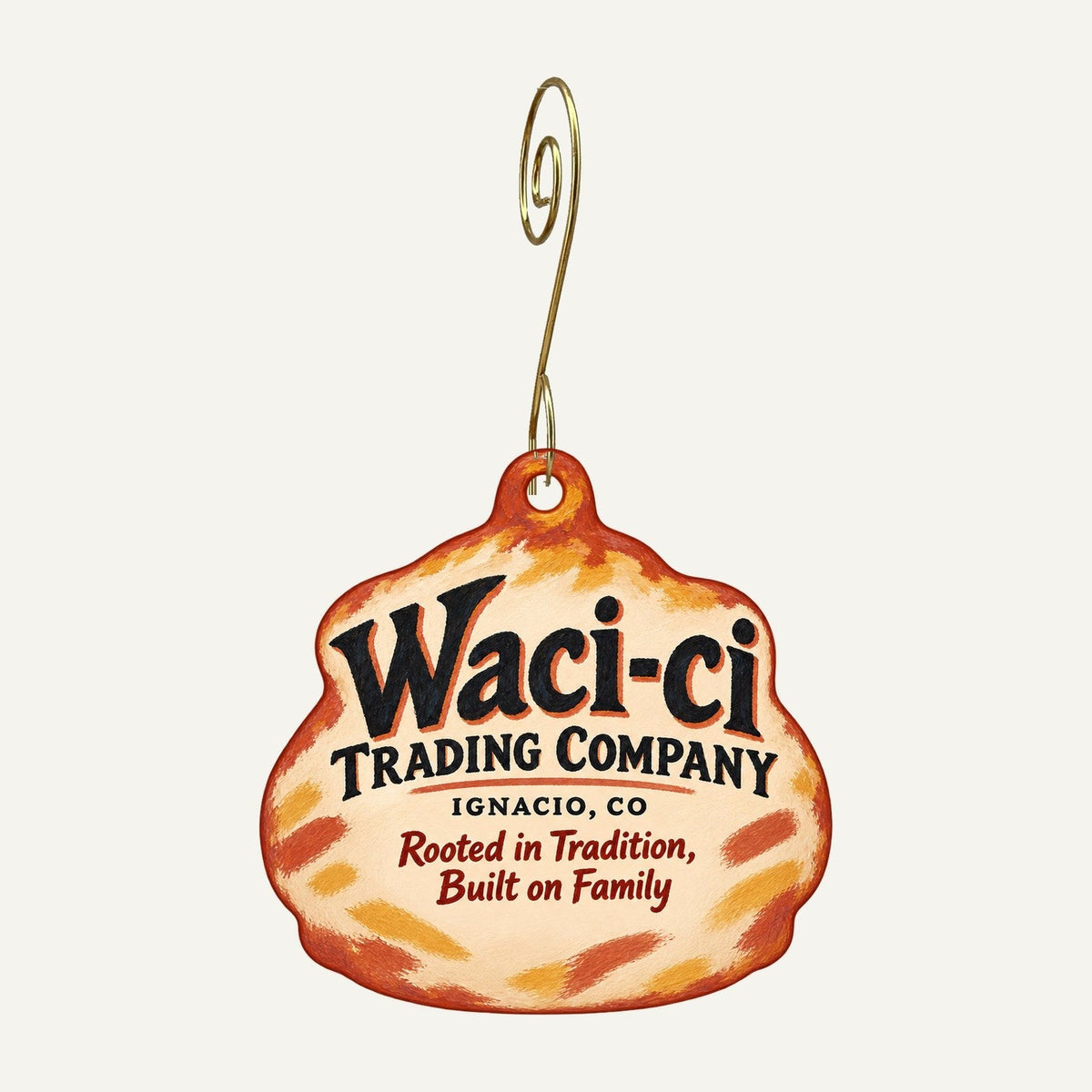 Waci-ci Trading Company Logo custom wood ornament OC1484 hanging on hook