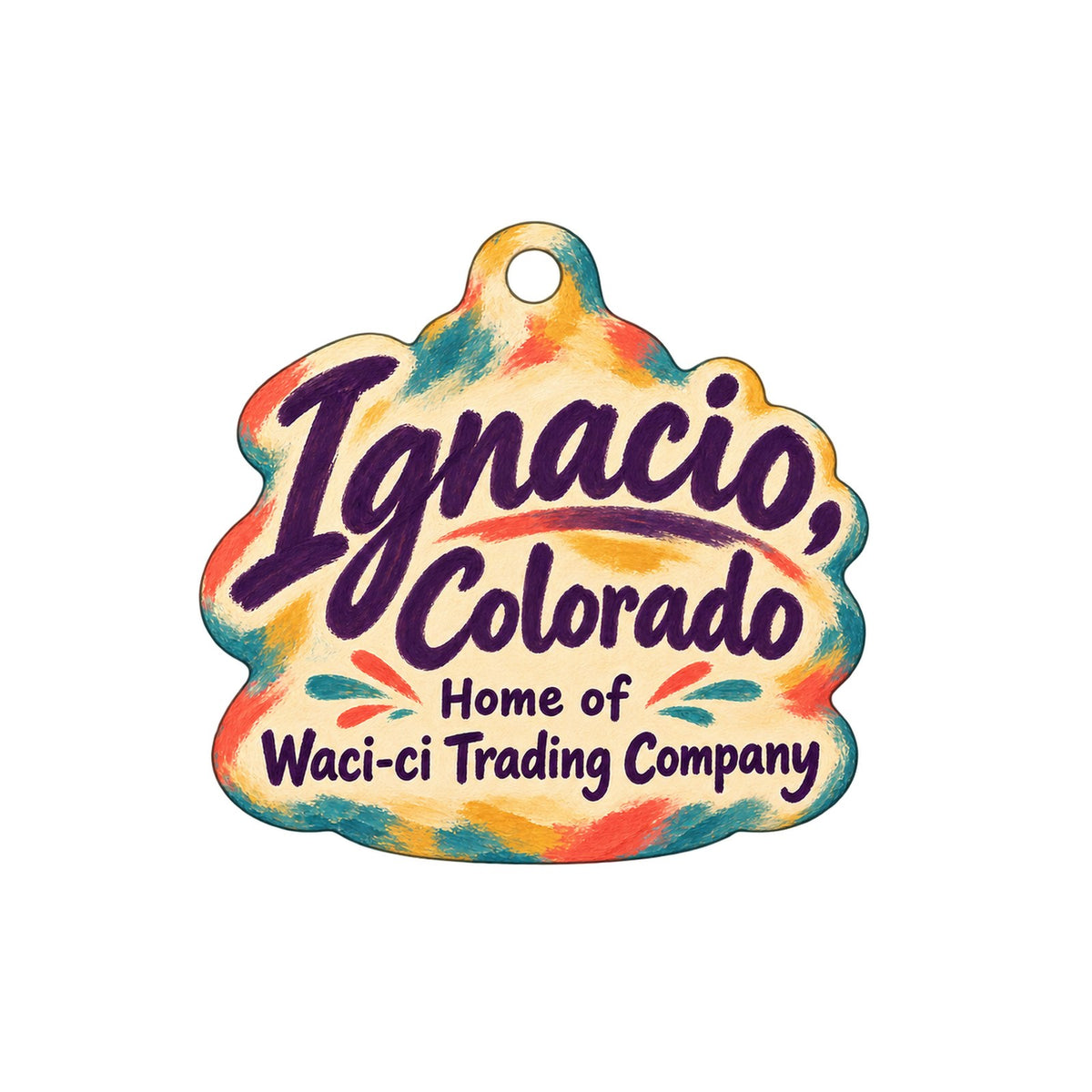 Waci-ci Trading Company Town Icon custom wood ornament OC1486 on white