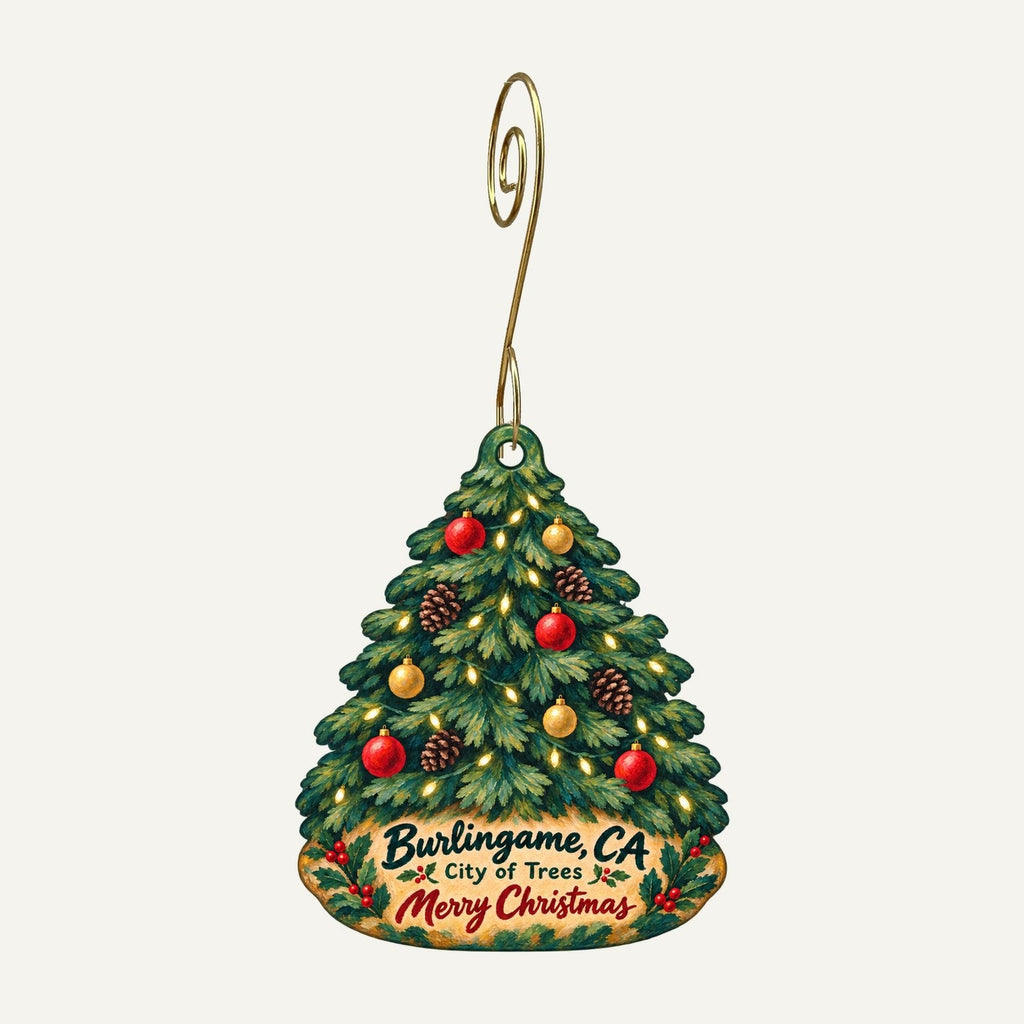 Mills-Peninsula Gift Shop Christmas custom wood ornament OC1488 hanging on hook