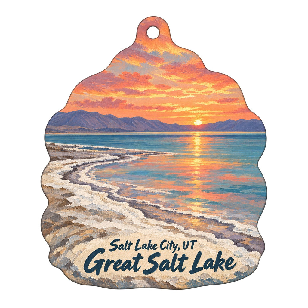 The Museum Store at the Natural History Museum of Utah Town Icon custom wood ornament OC148 on white