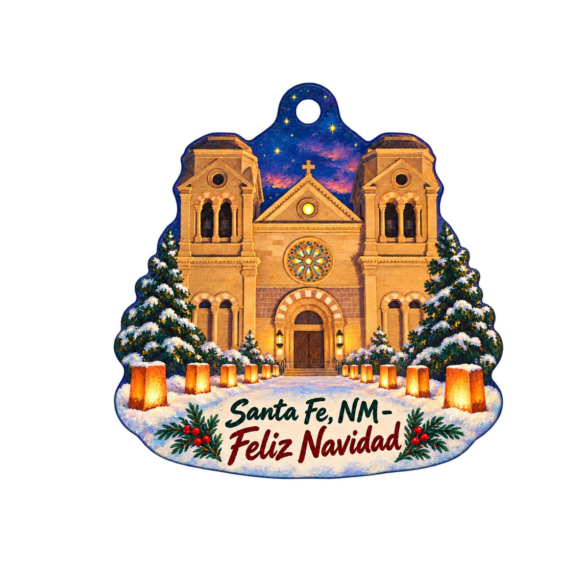 Gift Shop at CHRISTUS St. Vincent Christmas custom wood ornament OC1491 on white