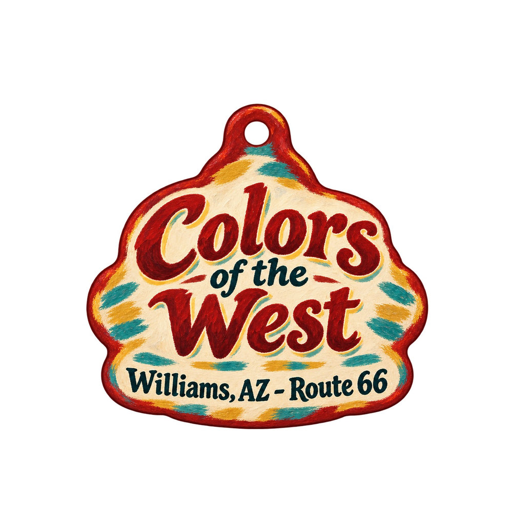 Colors of the West Logo custom wood ornament OC1493 on white