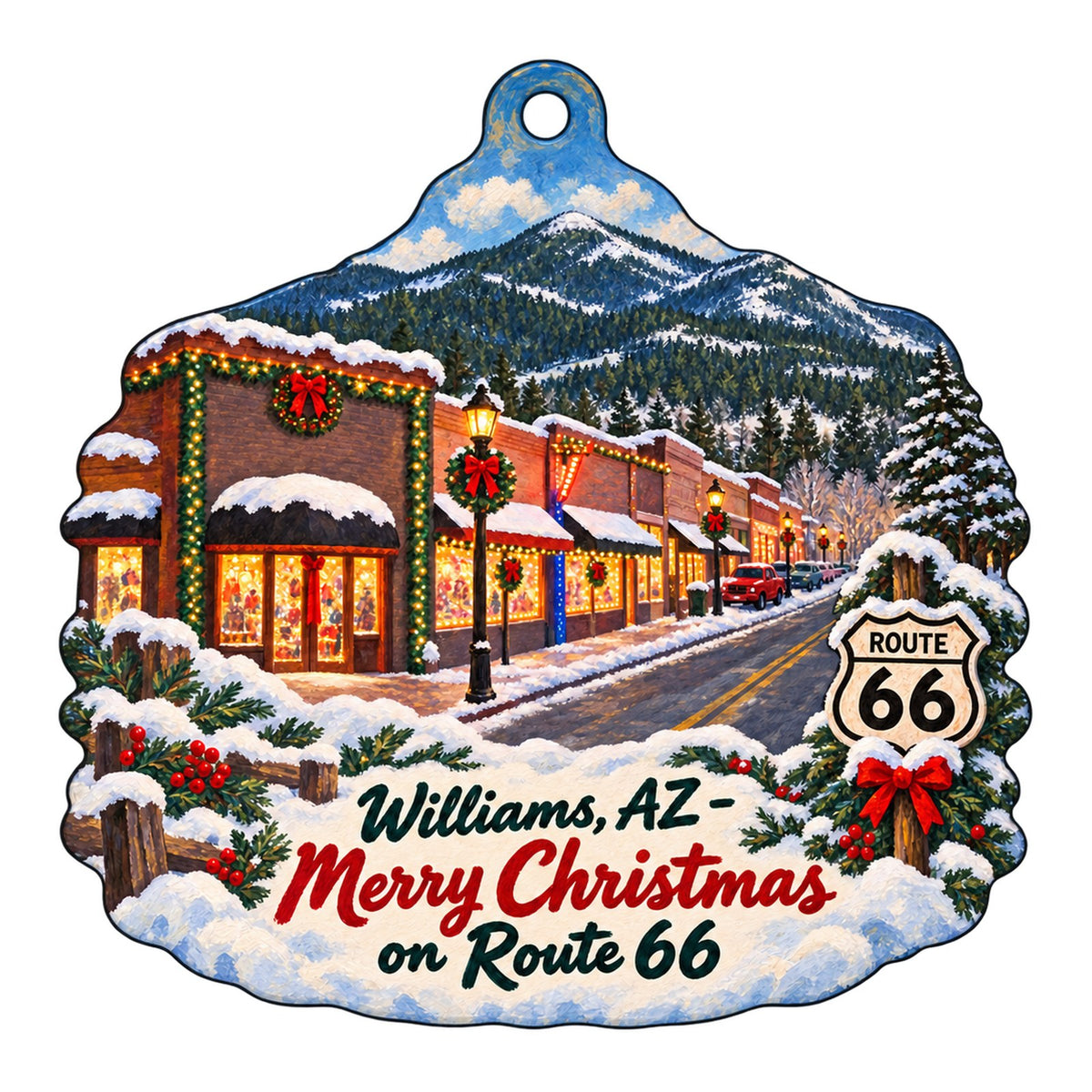 Colors of the West Christmas custom wood ornament OC1494 on white