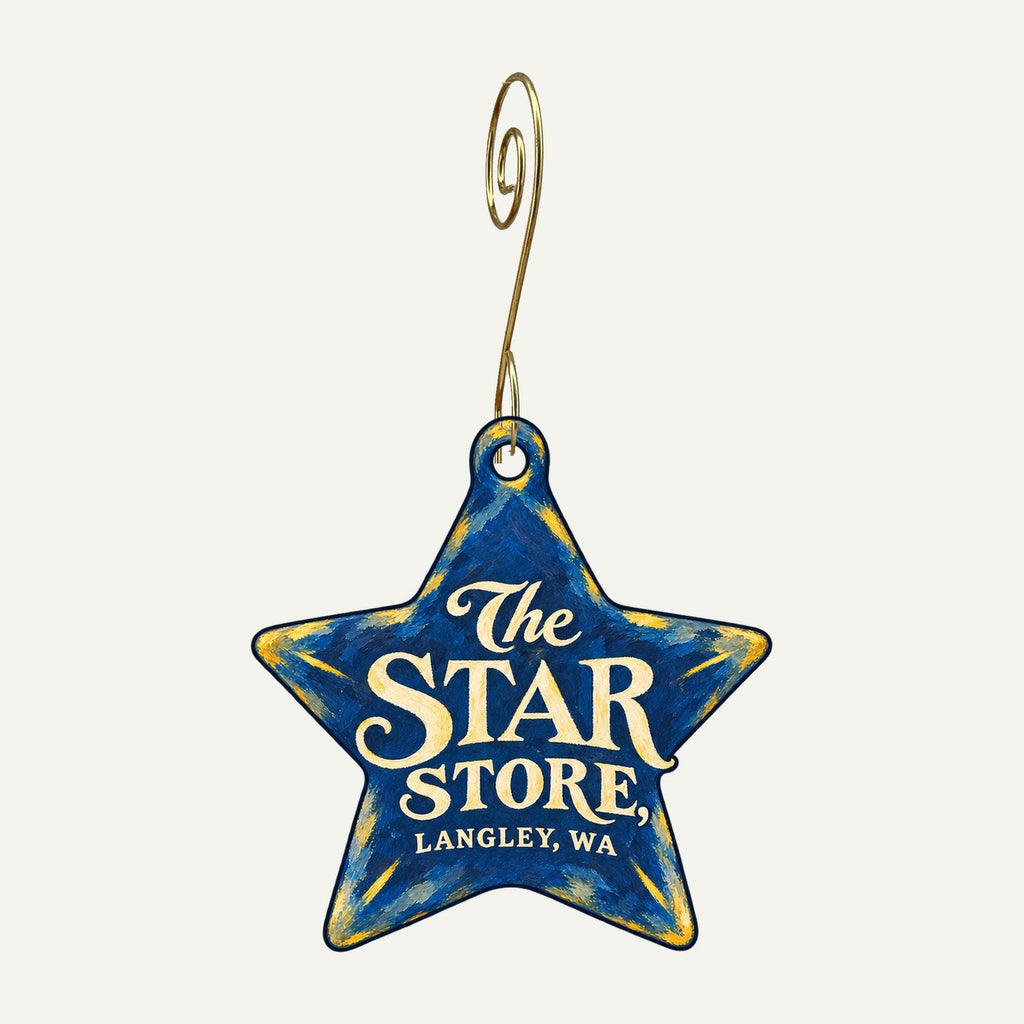 The Star Store Logo custom wood ornament OC1499 hanging on hook