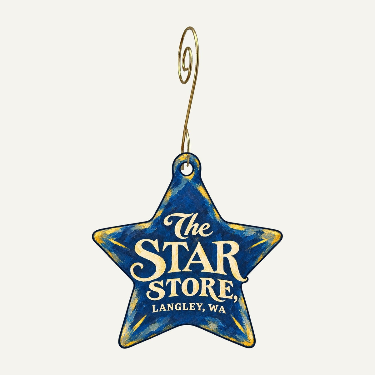 The Star Store Logo custom wood ornament OC1499 hanging on hook