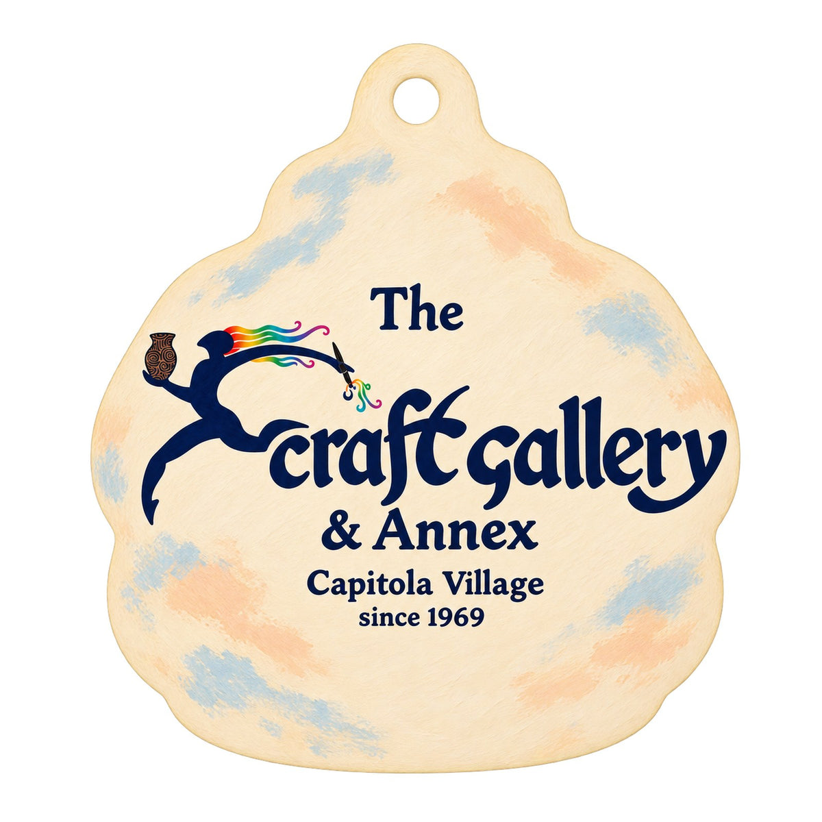 The Craft Gallery & Annex Logo custom wood ornament OC149 on white