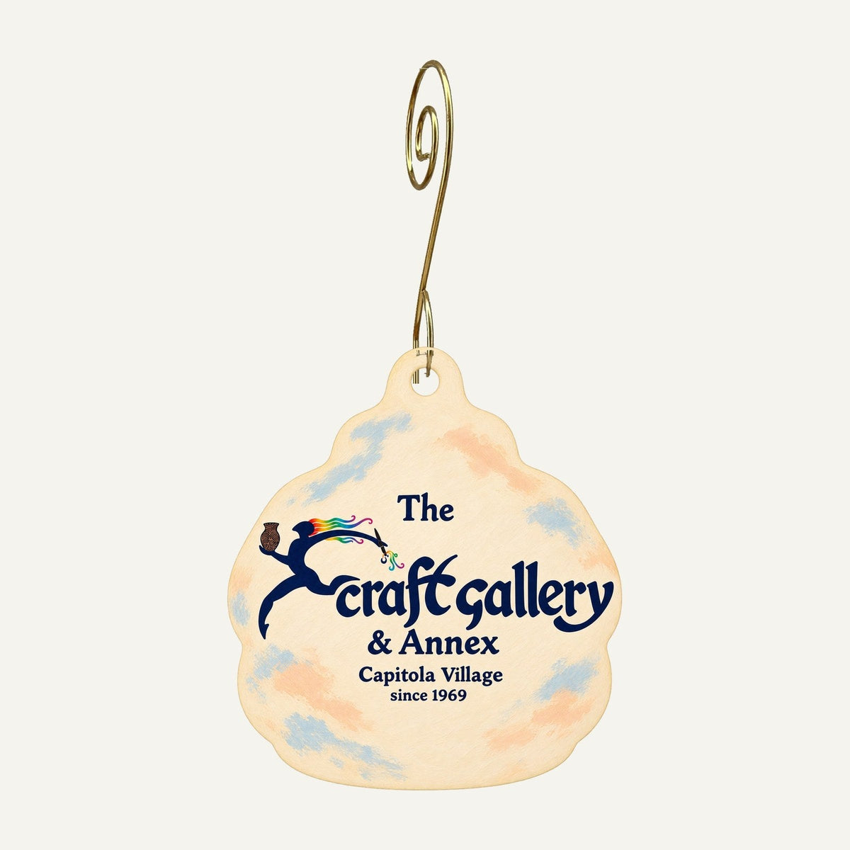The Craft Gallery & Annex Logo custom wood ornament OC149 hanging on hook