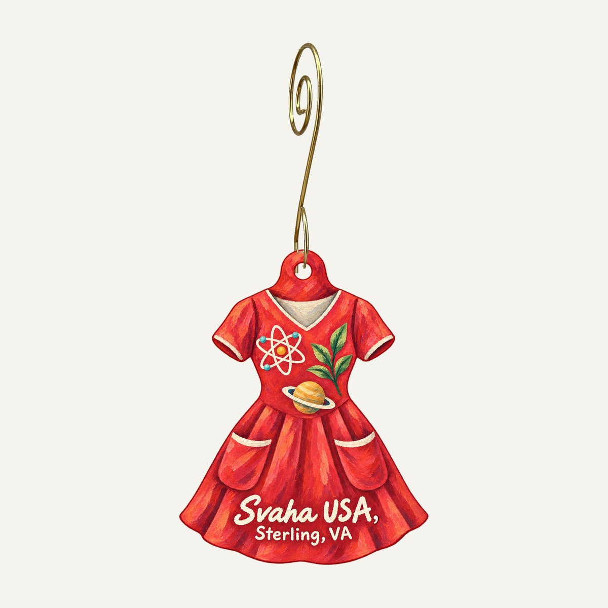 Svaha USA Logo custom wood ornament OC1502 hanging on hook
