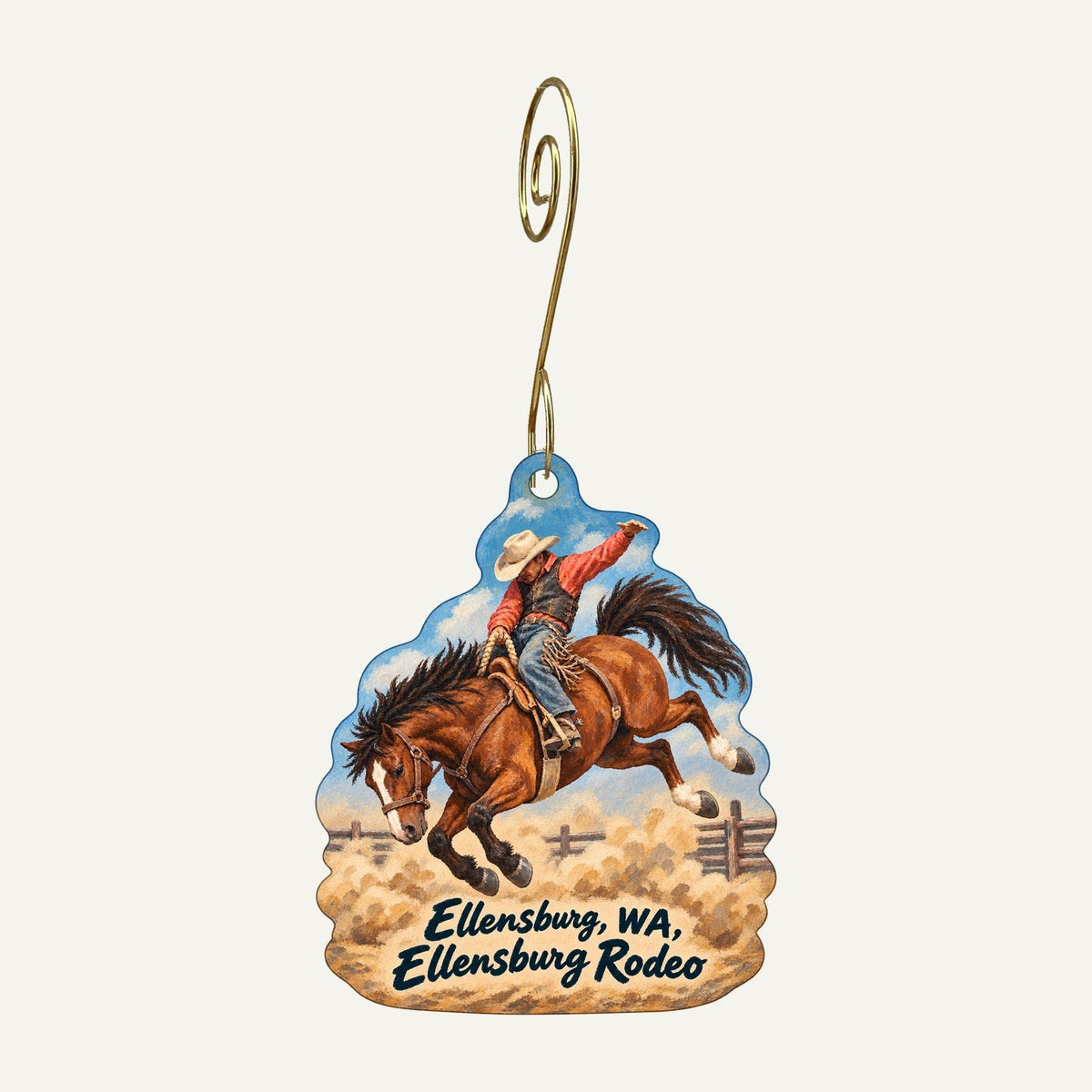 Gallery One Visual Arts Center Town Icon custom wood ornament OC1507 hanging on hook