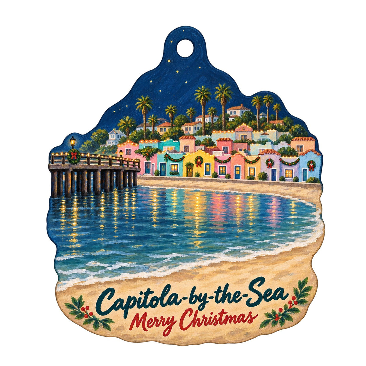 The Craft Gallery & Annex Christmas custom wood ornament OC150 on white