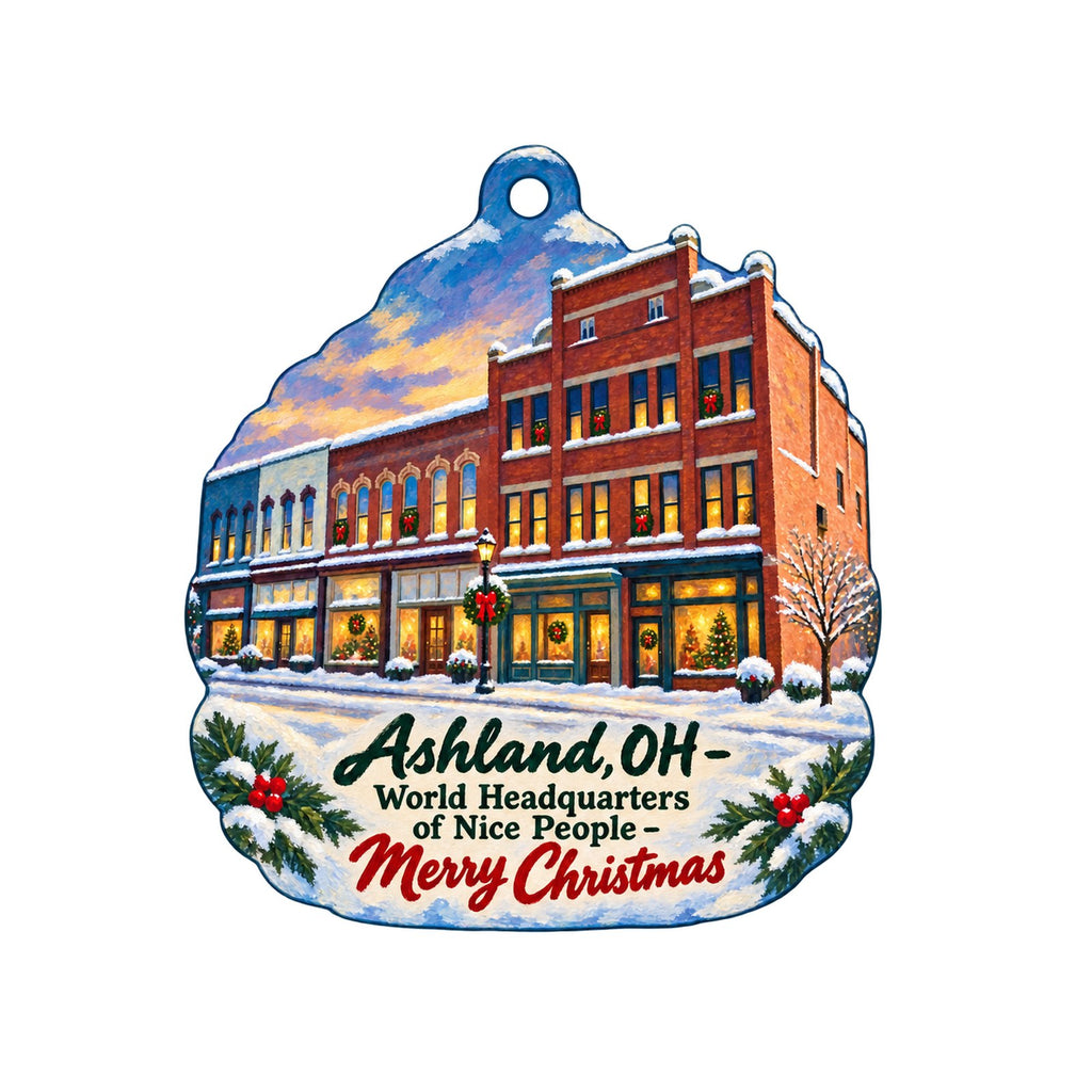 Fig and Oak Shop Christmas custom wood ornament OC1512 on white