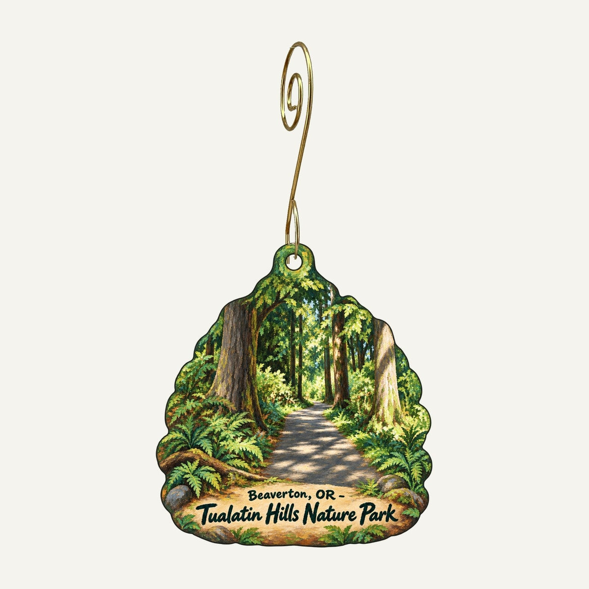 Ki Coffee Town Icon custom wood ornament OC1516 hanging on hook