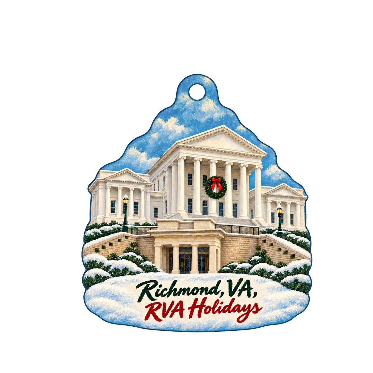 Alternatives Boutique Christmas custom wood ornament OC1518 on white