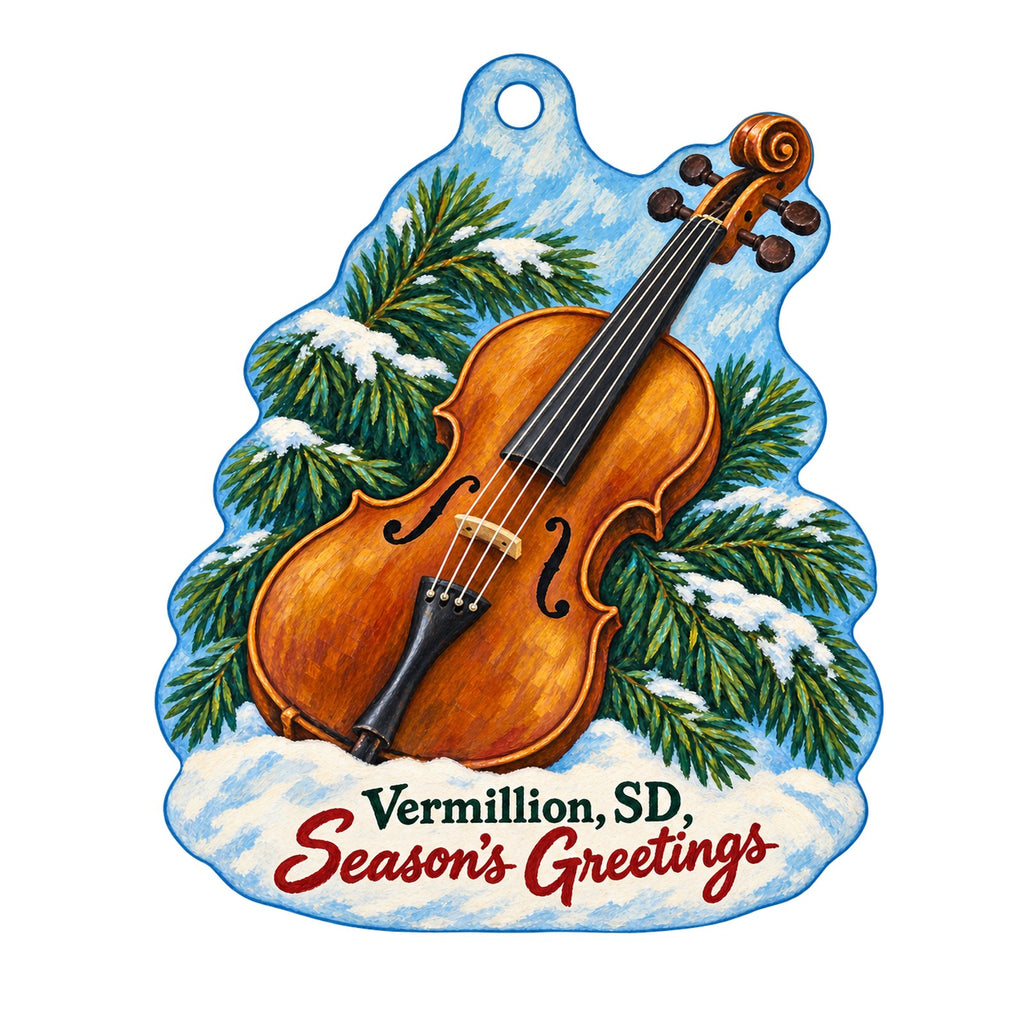 Blue Monarch Christmas custom wood ornament OC1521 on white