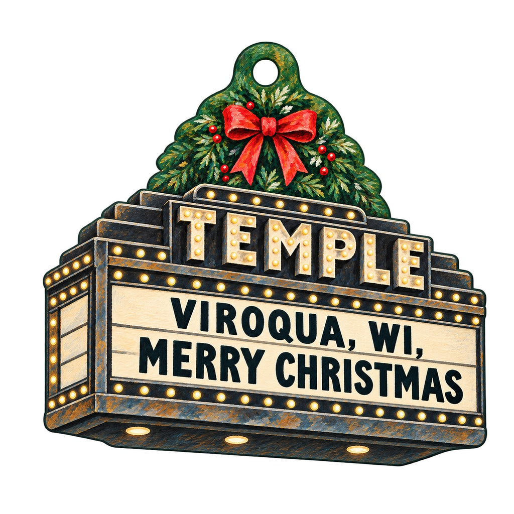 Viroqua Public Market - Main Street Station Christmas custom wood ornament OC1524 on white