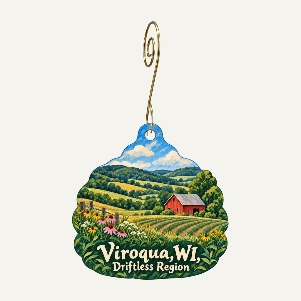 Viroqua Public Market - Main Street Station Town Icon custom wood ornament OC1525 hanging on hook