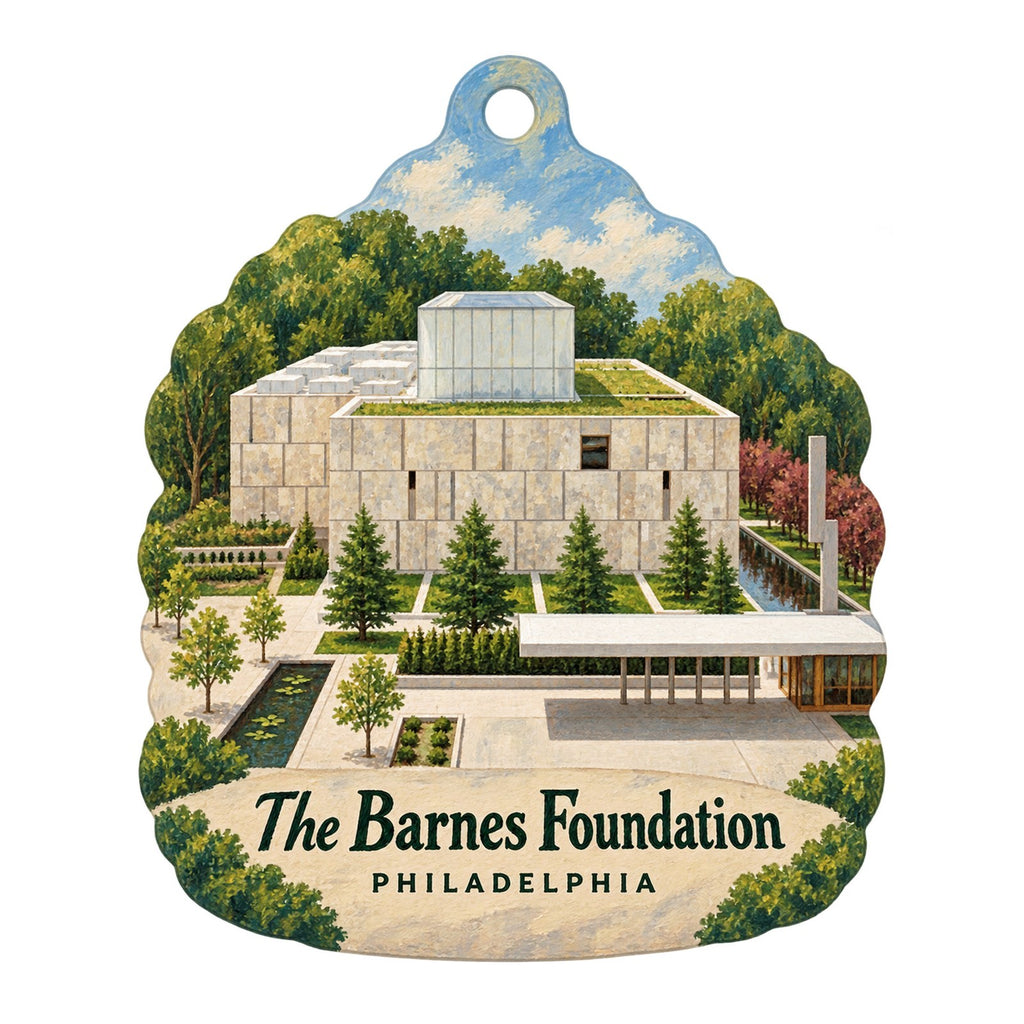 The Barnes Foundation Logo custom wood ornament OC152 on white
