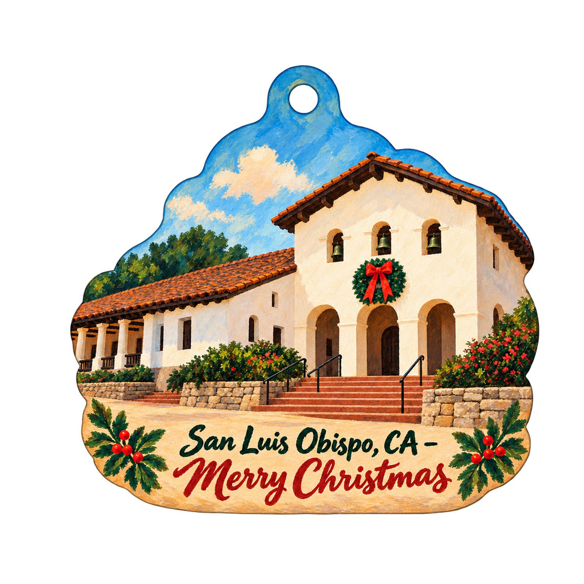 Growing Grounds Christmas custom wood ornament OC1533 on white