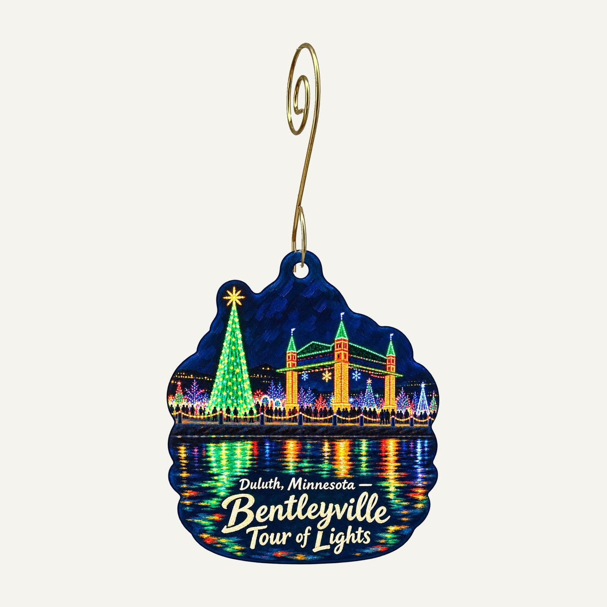 Global Village MN Christmas custom wood ornament OC1536 hanging on hook