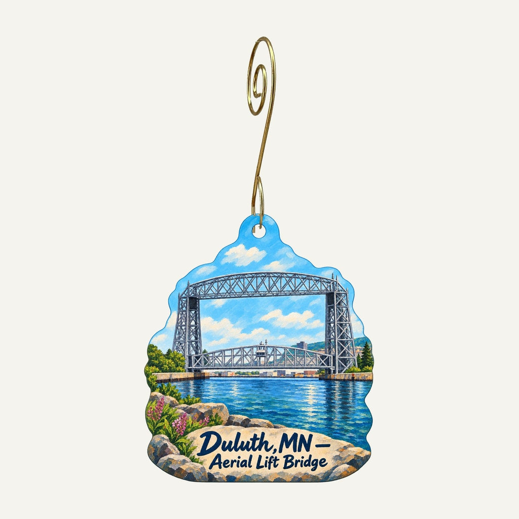Global Village MN Town Icon custom wood ornament OC1537 hanging on hook