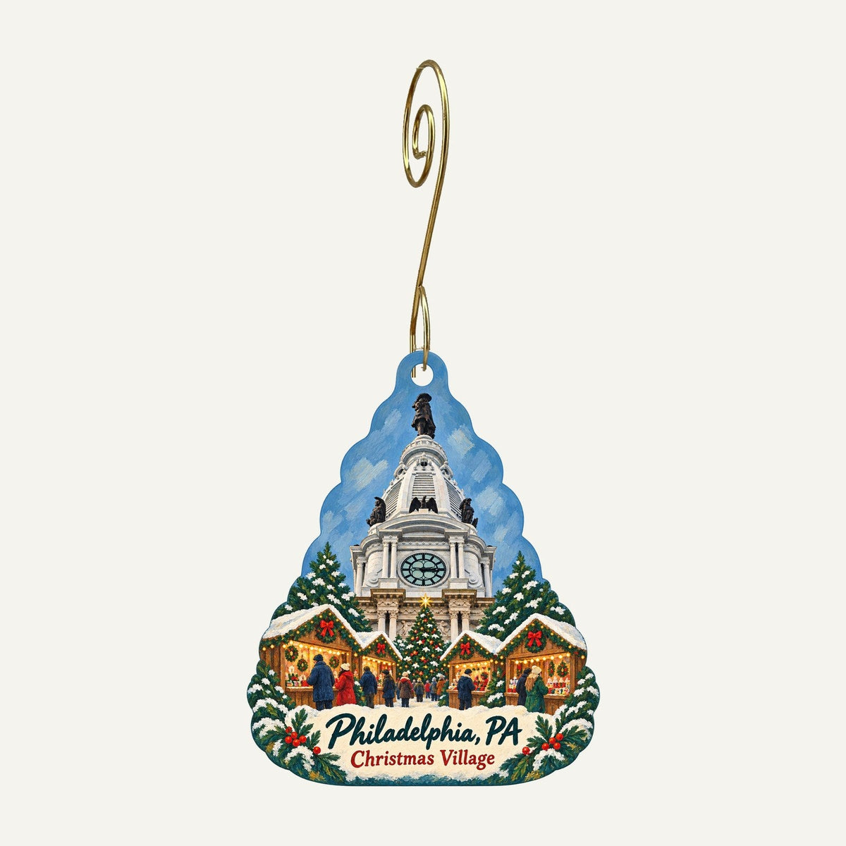 The Barnes Foundation Christmas custom wood ornament OC153 hanging on hook
