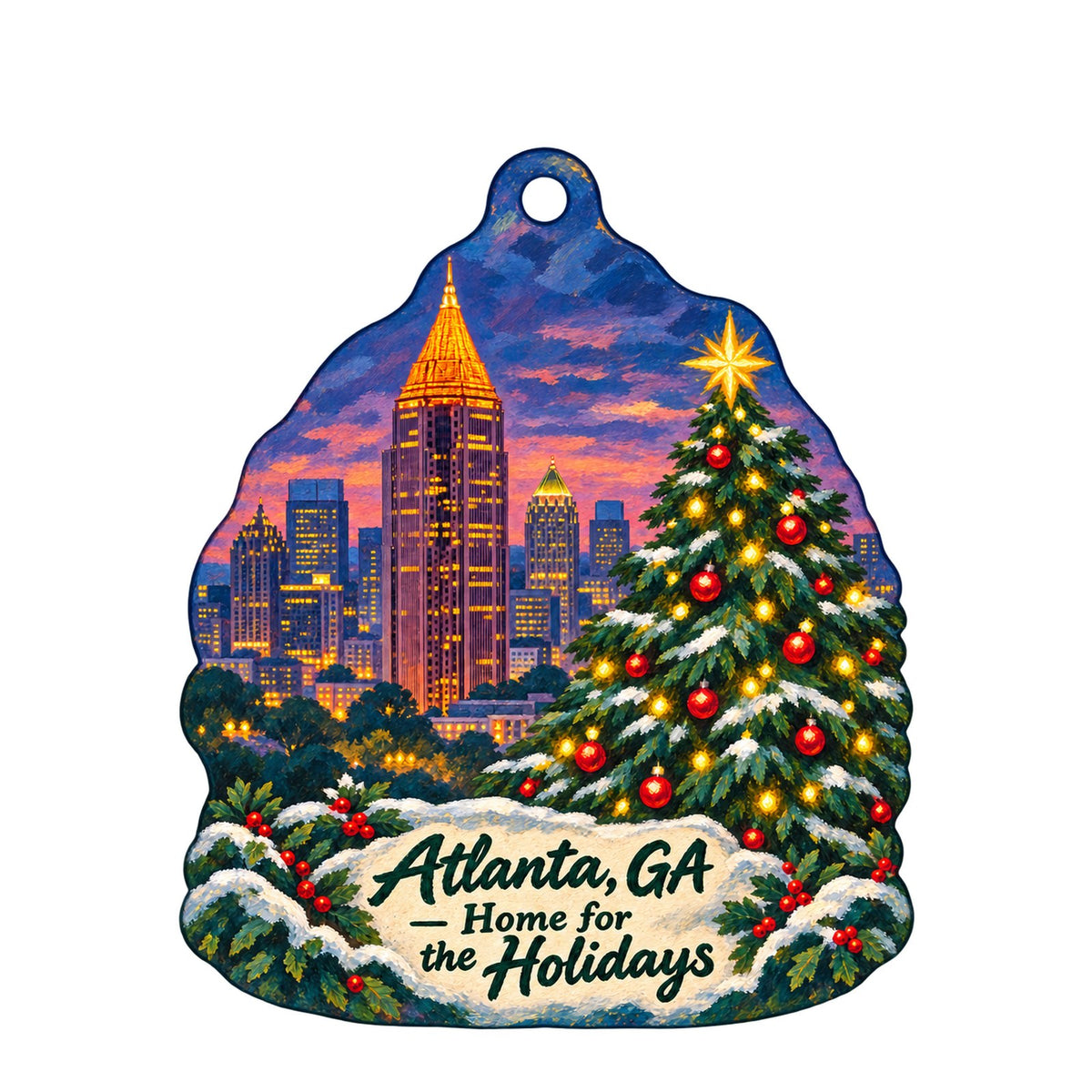 Kaleidoscope Shop Christmas custom wood ornament OC1542 on white