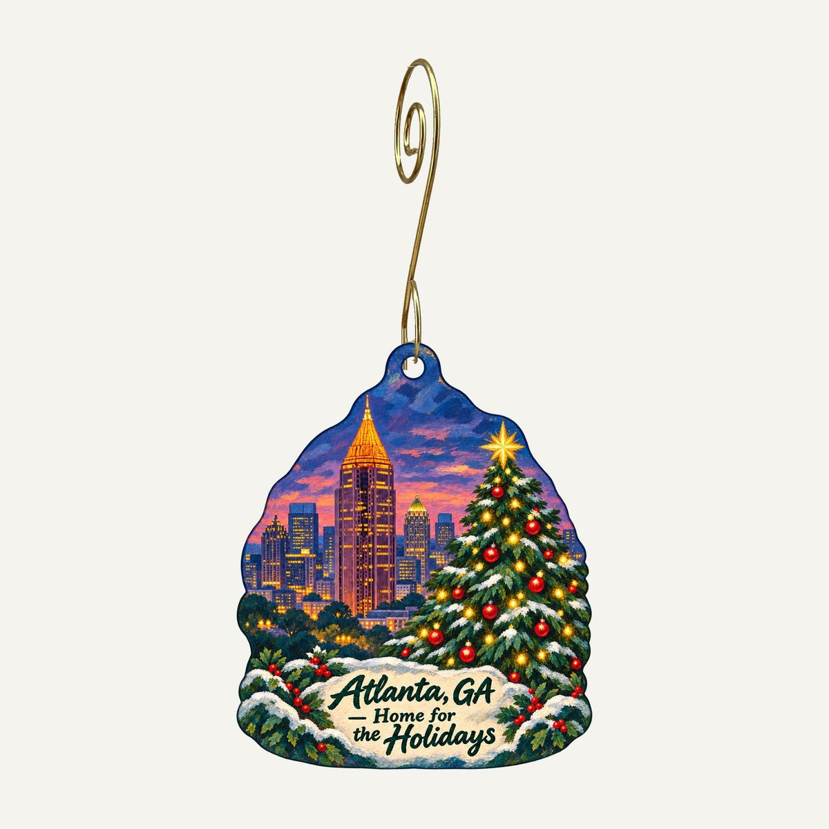 Kaleidoscope Shop Christmas custom wood ornament OC1542 hanging on hook