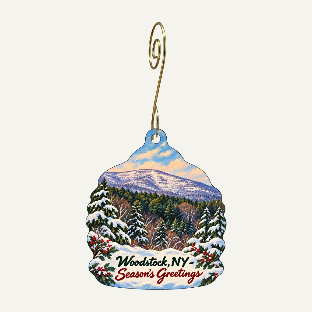 Lotus Fine Art Christmas custom wood ornament OC1545 hanging on hook