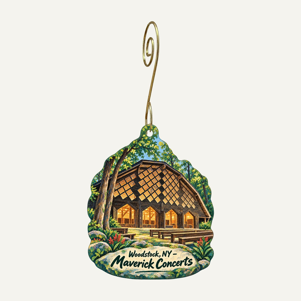 Lotus Fine Art Town Icon custom wood ornament OC1546 hanging on hook